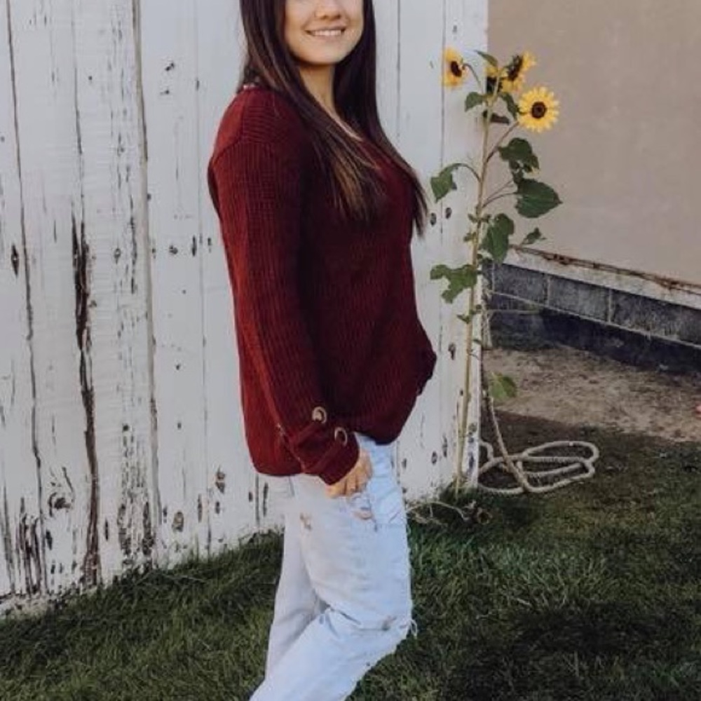 Maroon Knit Sweater